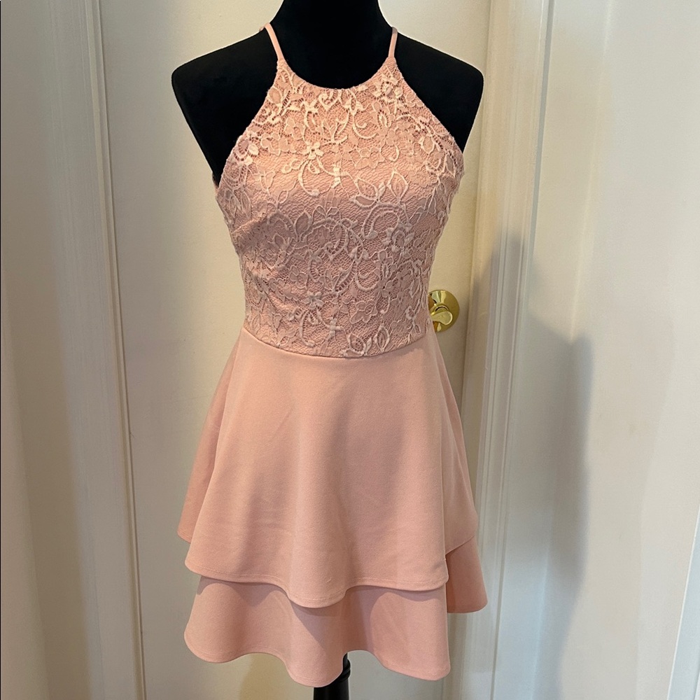 B. Smart Pink Lace Halter Mini Dress bought in Macy’s